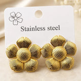 Golden Floral Statement Earring