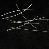 92.5 Sterling Silver 60mm Headpin with Flower OXIDIZED FINISH_bnf0048_2