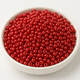 50gm  6/0 Preciosa Opaque Deep Red Seed Beads