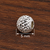 5 Pcs 4-5mm 92.5 Sterling Silver Round Beads