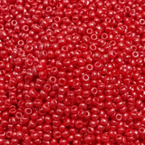 50gm 8/0 Preciosa Opaque Scarlet Red Seed Beads
