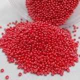 50gm 8/0 Preciosa Opaque Scarlet Red Seed Beads