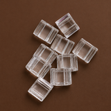 100Gm 9x8mm Acrylic Faceted Half Tyre Beads Trans White With 2 Hole