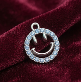 5 Pcs 14mm Smiley Face Ad Stone Charms