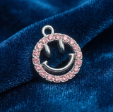 5 Pcs 14mm Smiley Face Ad Stone Charms