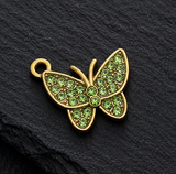 5 Pcs 15x13mm Butterfly Ad Stone Charms