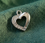 5 Pcs 15mm Heart Ad Stone Charms