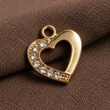 5 Pcs 15mm Heart Ad Stone Charms
