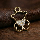 5 Pcs 15x13mm Teddy AD Stone Charms