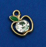 5 Pcs 14x12mm Apple Ad Stone Charms