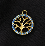 5 Pcs 16mm Tree of Life Ad Stone Charms