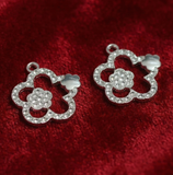 10 Pcs AD Flower Charms Silver 18x16mm