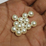 6-10mm, 50 Gms White Pearl Acrylic Beads One Side Hole