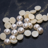 3-10mm, 100 Gm Acrylic Half Pearl Round Beads Off White