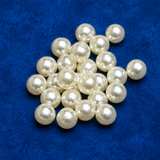 6-10mm, 50 Gms White Pearl Acrylic Beads One Side Hole