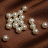 6-10mm, 50 Gms White Pearl Acrylic Beads One Side Hole