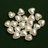 Off White Heart Acrylic Pearl Beads