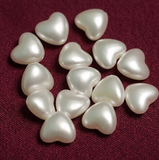 Off White Heart Acrylic Pearl Beads