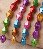 5 Strings16x10 mm Multicolor Metallic CCB Diamond Beads Assorted