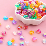 100 GM, 8mm Multi Heart Acrylic Beads