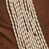 14 Strings, 5x2mm Off White Acrylic Oval Beads