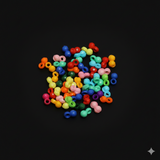 50 Gms, 7x4mm Multicolor Acrylic Latkan Beads