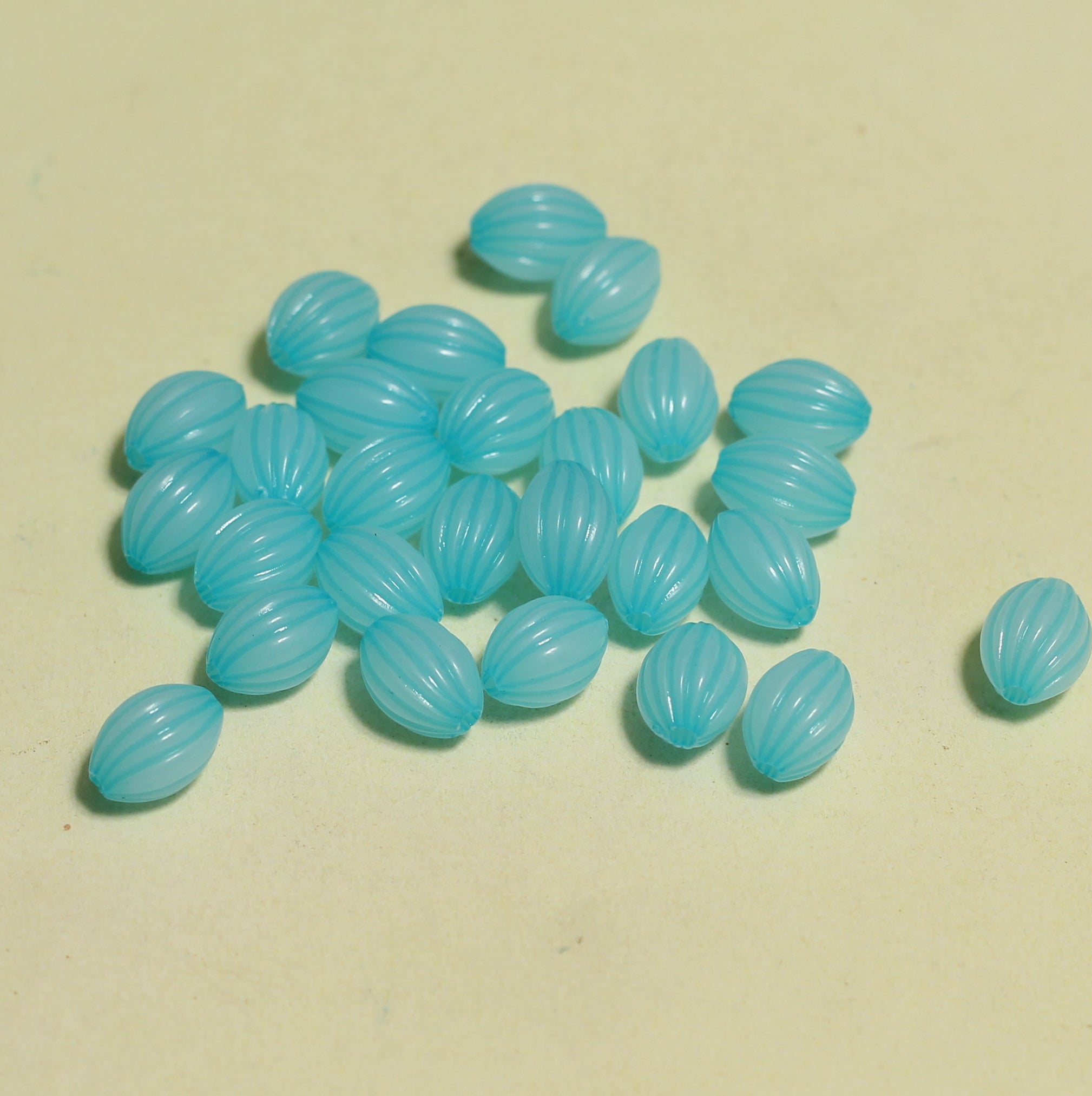10x8mm Acrylic Beads Oval Sky Blue