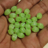 10x8mm Acrylic Beads Oval Parrot Green
