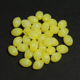 10x8mm Acrylic Beads Oval Yellow