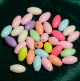 100 gm, 14x7mm, Acrylic Multicolor Oval Beads