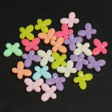 14x16mm, 100 Pcs Acrylic Multicolor Butterfly Beads