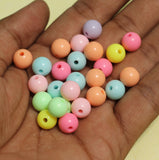 10mm, 100 Pcs Acrylic Multicolor Round Beads