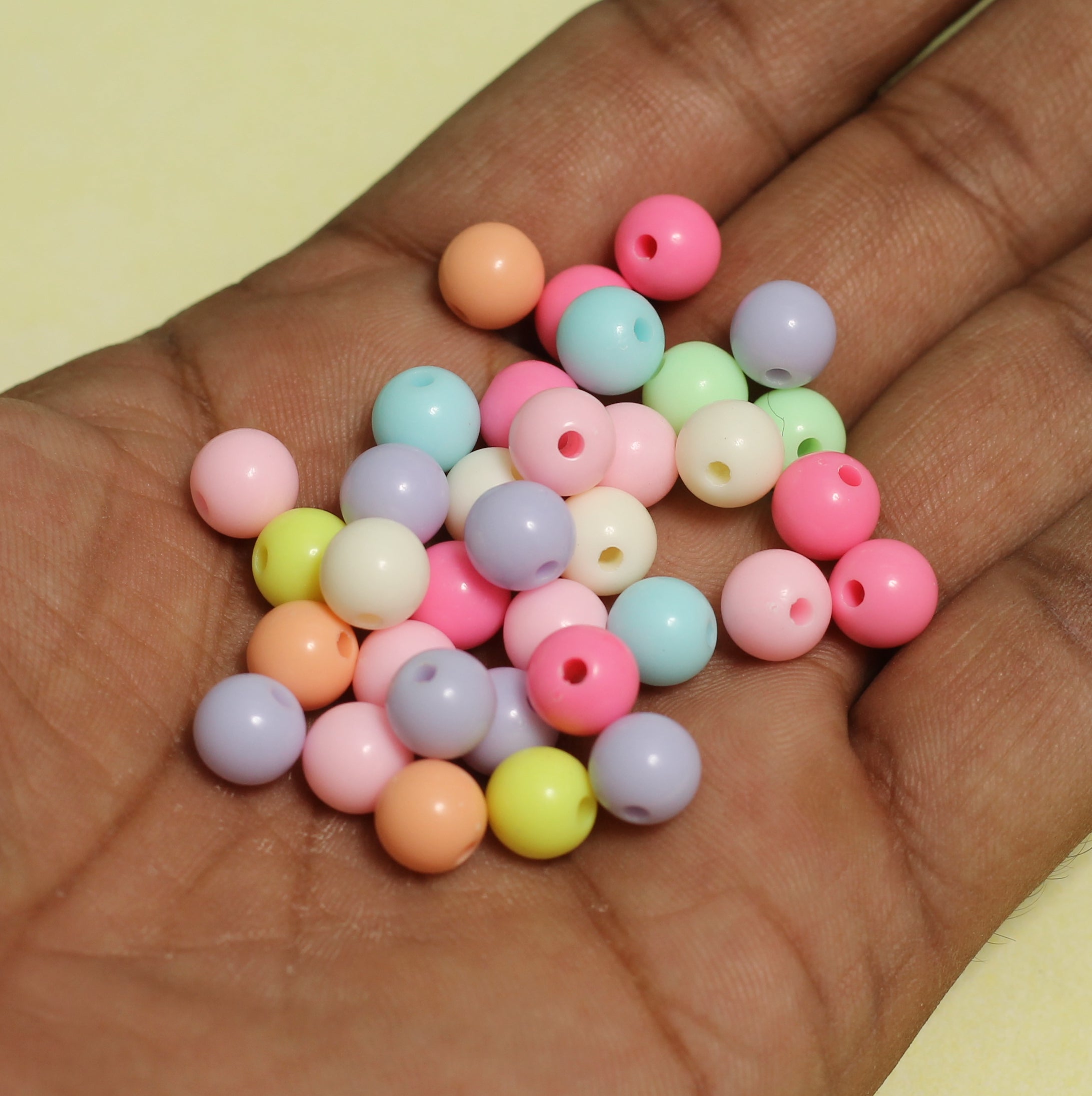 8mm, 100 Pcs Acrylic Multicolor Round Beads