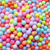 100 Gm, 8mm Multicolor Acrylic Round Beads