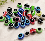 100 Pcs 10X8mm Oval Eye Acrylic Bead MultiColor
