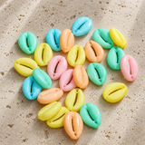 100 Gms, 14X10mm Acrylic Cowrie Beads MultiColor
