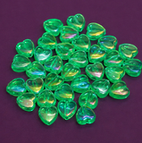 300 Pcs 8mm Acrylic Heart Shape 6 Color Combo Rainbow Finish