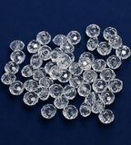 100 gm, 6x4mm Clear Faceted Acrylic Round Beads