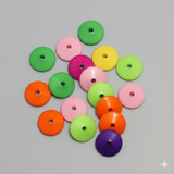 100 gm 6X14mm Assorted Donut Acrylic Beads