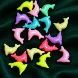 100 gm, 5x12mm Acrylic Dolphin Beads MultiColor