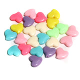 100 pcs, 16mm Heart Acrylic Beads Assorted Color