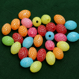 100 gm, 10x7mm Oval Acrylic Beads Assorted Color
