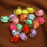 100 gm, 22x13mm Transparent Heart Acrylic Beads Assorted Color