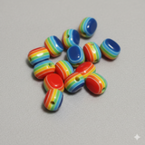 100 Pcs, 10x8mm Rainbow Acrylic Beads Oval Shape