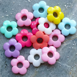 100Gm 18mm Multicolor Flower Acrylic Beads