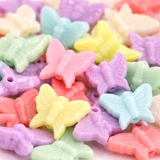 16x13mm Acrylic Multicolor Butterfly Beads