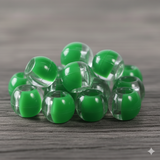 100 Gm, 9mm Clear Dule Tone Acrylic Round Beads