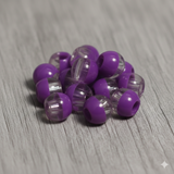 100 Gm, 9mm Clear Dule Tone Acrylic Round Beads