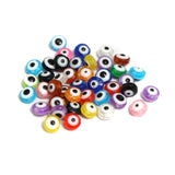 100 Pcs Flat Round Acrylic Evil Eye Beads