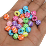 100 Gm, 9mm Big Hole Acrylic Round Beads